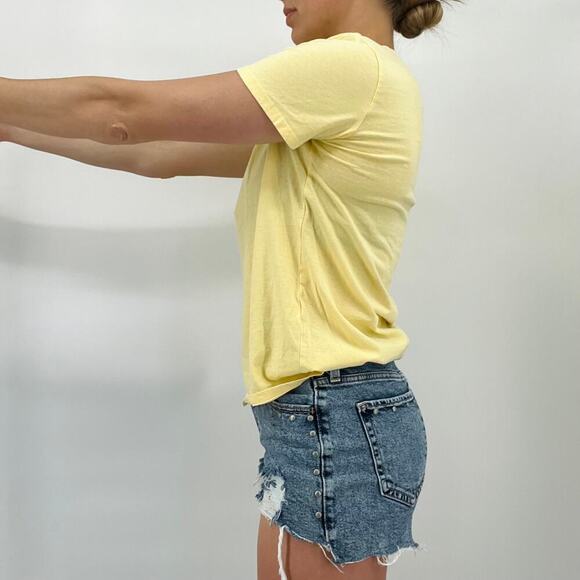 Zara Yellow Short Sleeve Cotton Tee Shirt Women's Medium - Picture 3 of 8